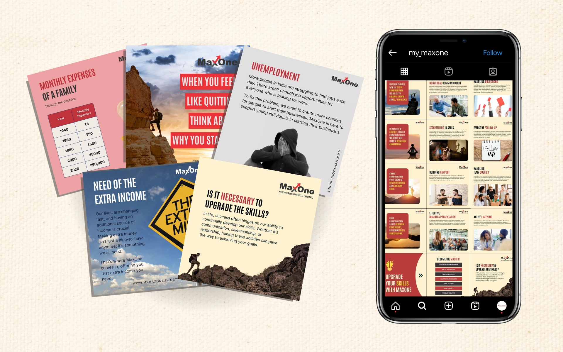 Social Media Handling for Maxone by Hion Studios